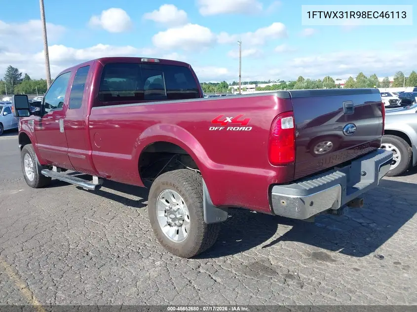 2008 Ford Super Duty F-350 Srw Fx4/Lariat/Xl/Xlt VIN: 1FTWX31R98EC46113 Lot: 45652680