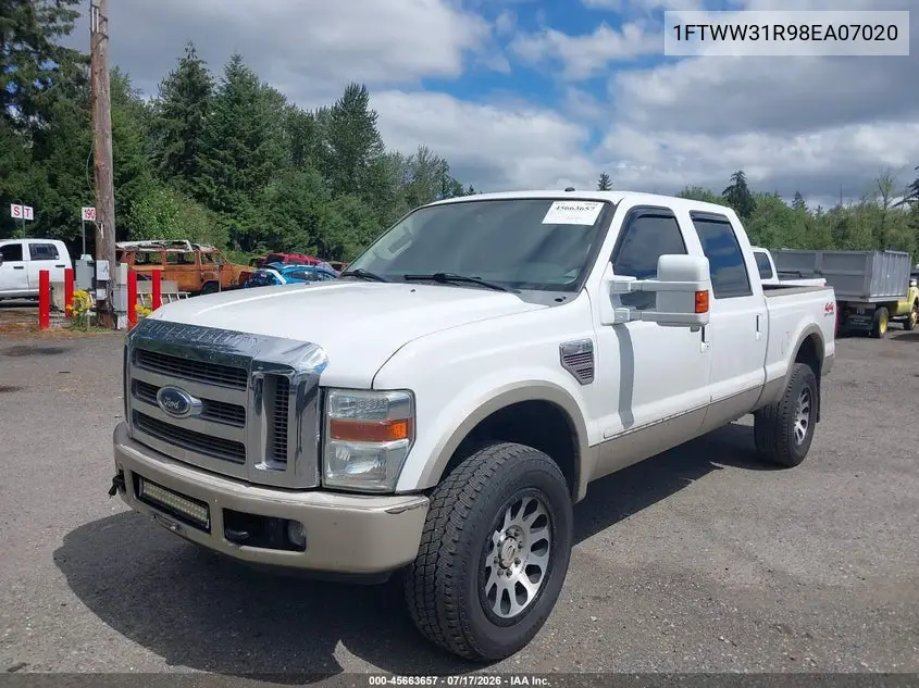 2008 Ford F-350 Fx4/Harley-Davidson/King Ranch/Lariat/Xl/Xlt VIN: 1FTWW31R98EA07020 Lot: 45663657