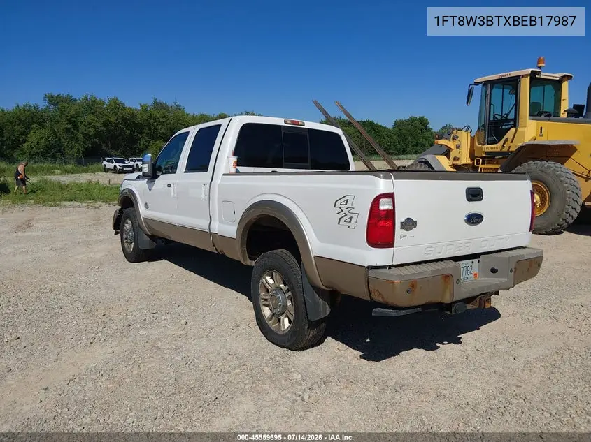 2011 Ford Super Duty F-350 Srw King Ranch/Lariat/Xl/Xlt VIN: 1FT8W3BTXBEB17987 Lot: 45559695