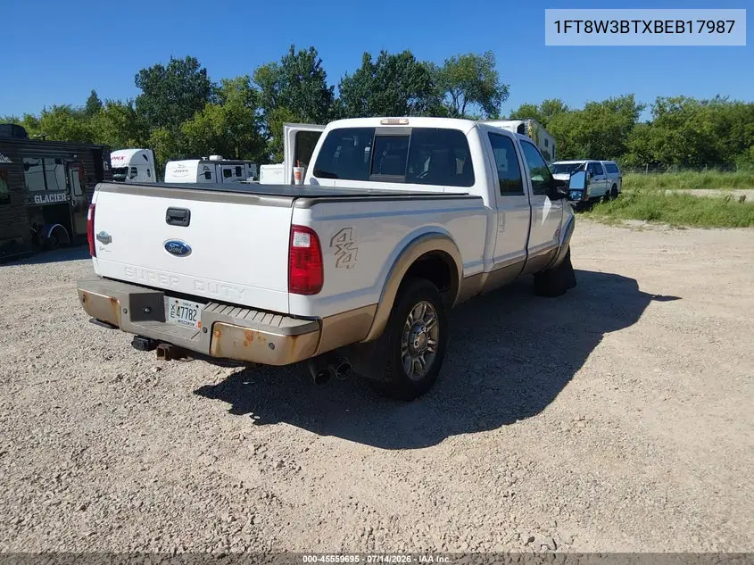 2011 Ford Super Duty F-350 Srw King Ranch/Lariat/Xl/Xlt VIN: 1FT8W3BTXBEB17987 Lot: 45559695