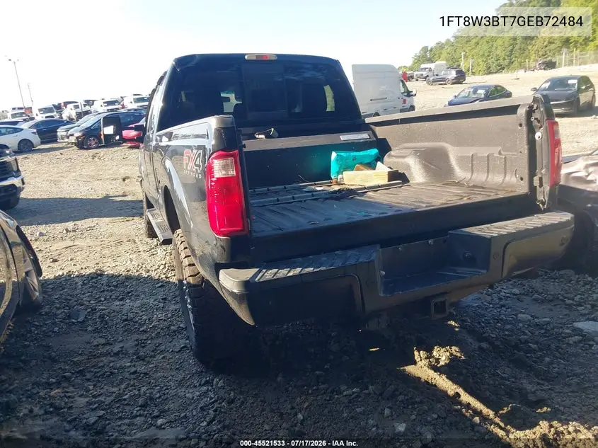 2016 Ford F-350 Lariat/Xl/Xlt VIN: 1FT8W3BT7GEB72484 Lot: 45521533