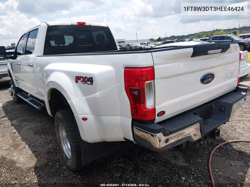 2017 Ford F-350 Lariat VIN: 1FT8W3DT3HEE46424 Lot: 45253941