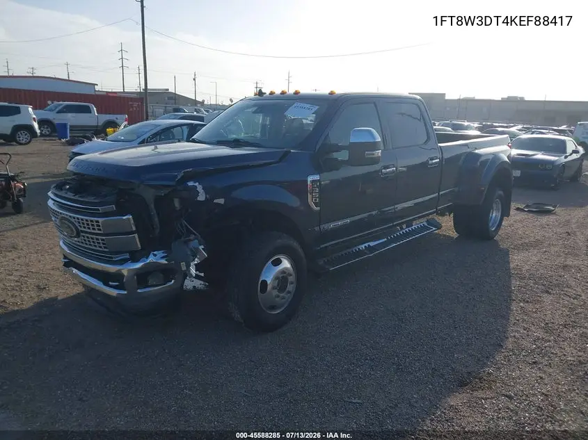 2019 Ford F-350 Lariat VIN: 1FT8W3DT4KEF88417 Lot: 45588285