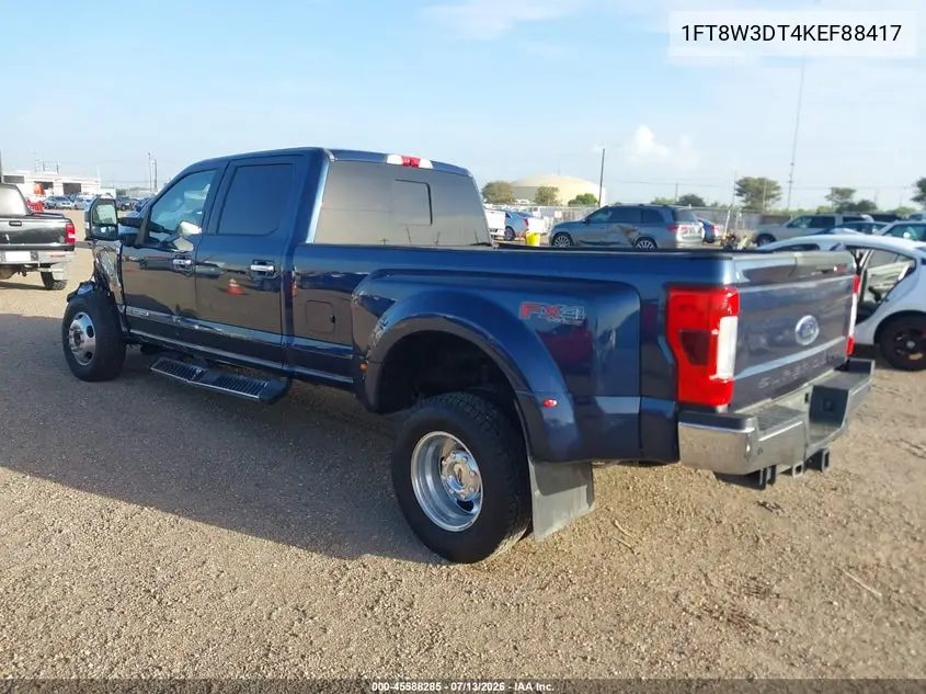 2019 Ford F-350 Lariat VIN: 1FT8W3DT4KEF88417 Lot: 45588285