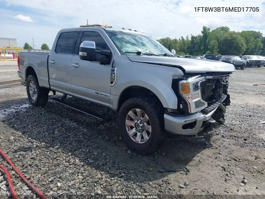 2021 Ford F-350 Platinum VIN: 1FT8W3BT6MED17705 Lot: 45641892