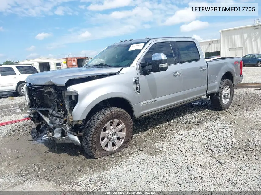 2021 Ford F-350 Platinum VIN: 1FT8W3BT6MED17705 Lot: 45641892