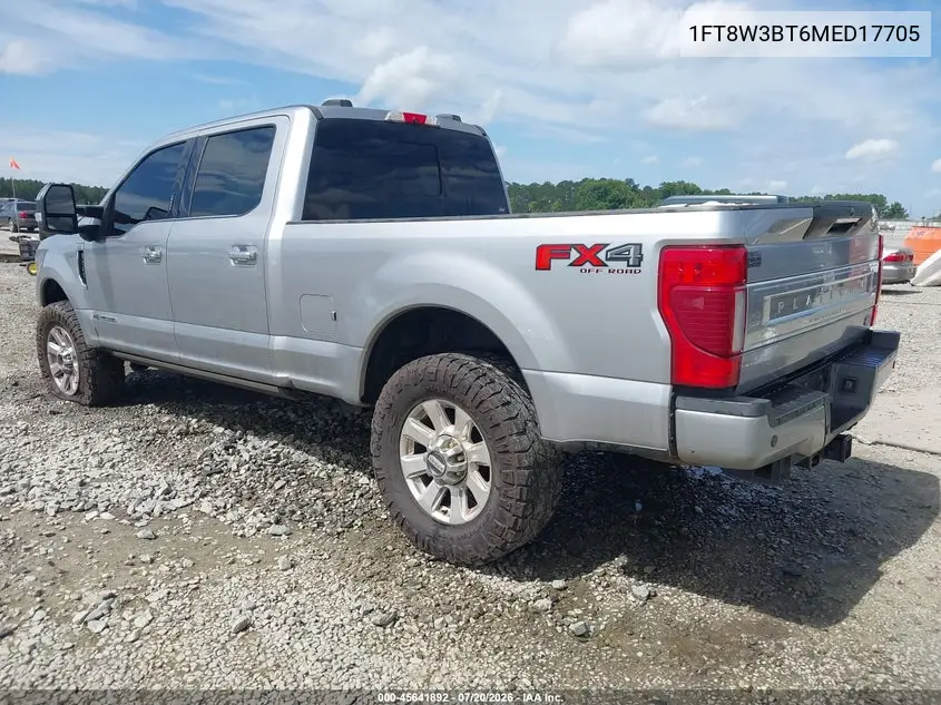 2021 Ford F-350 Platinum VIN: 1FT8W3BT6MED17705 Lot: 45641892