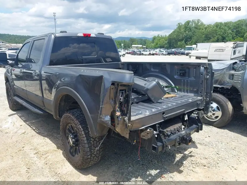 2022 Ford F-350 Lariat VIN: 1FT8W3BT4NEF74198 Lot: 45394683