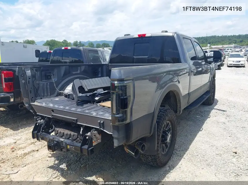 2022 Ford F-350 Lariat VIN: 1FT8W3BT4NEF74198 Lot: 45394683