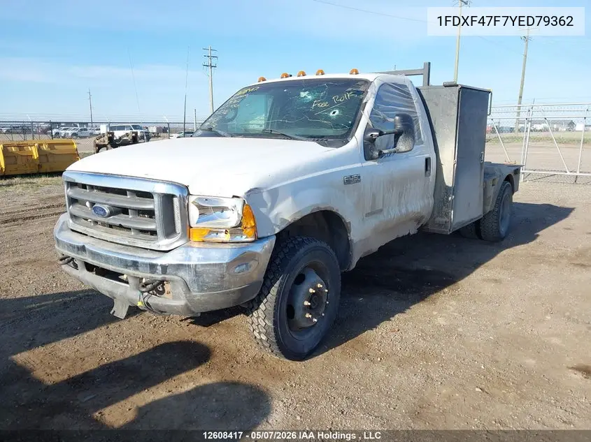 2000 Ford F-450 Chassis Lariat/Xl/Xlt VIN: 1FDXF47F7YED79362 Lot: 12608417