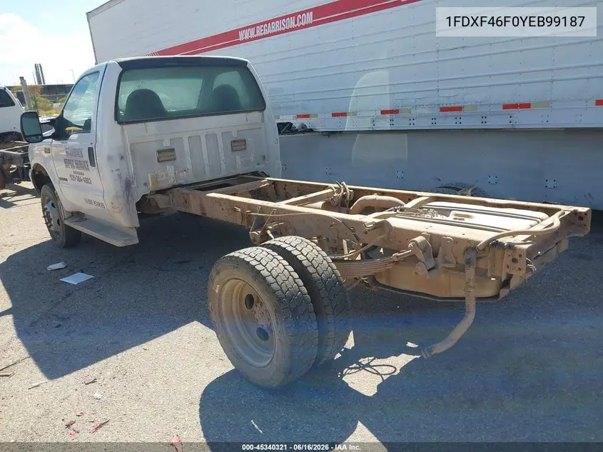 2000 Ford F-450 Lariat/Xl/Xlt VIN: 1FDXF46F0YEB99187 Lot: 45340321