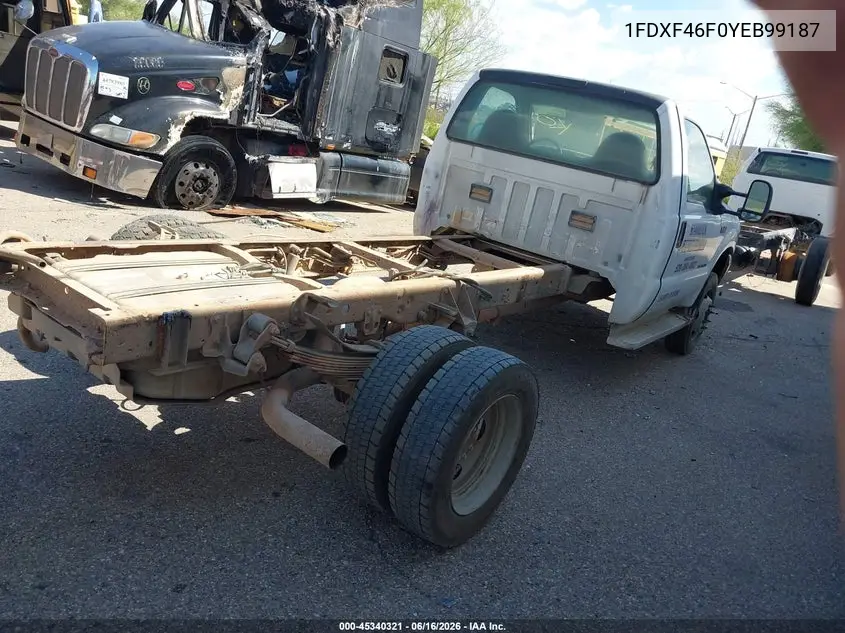 2000 Ford F-450 Lariat/Xl/Xlt VIN: 1FDXF46F0YEB99187 Lot: 45340321