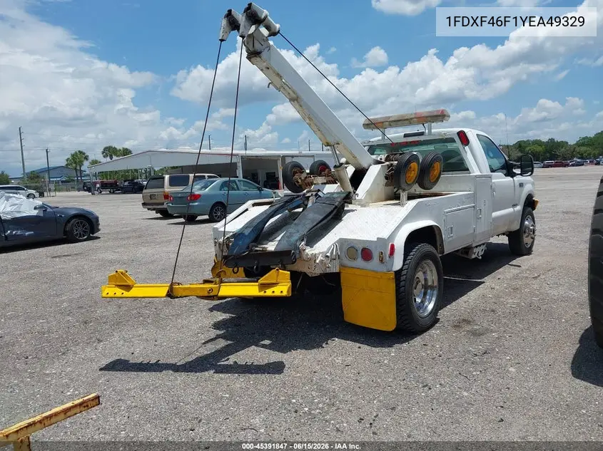 2000 Ford F-450 Lariat/Xl/Xlt VIN: 1FDXF46F1YEA49329 Lot: 45391847