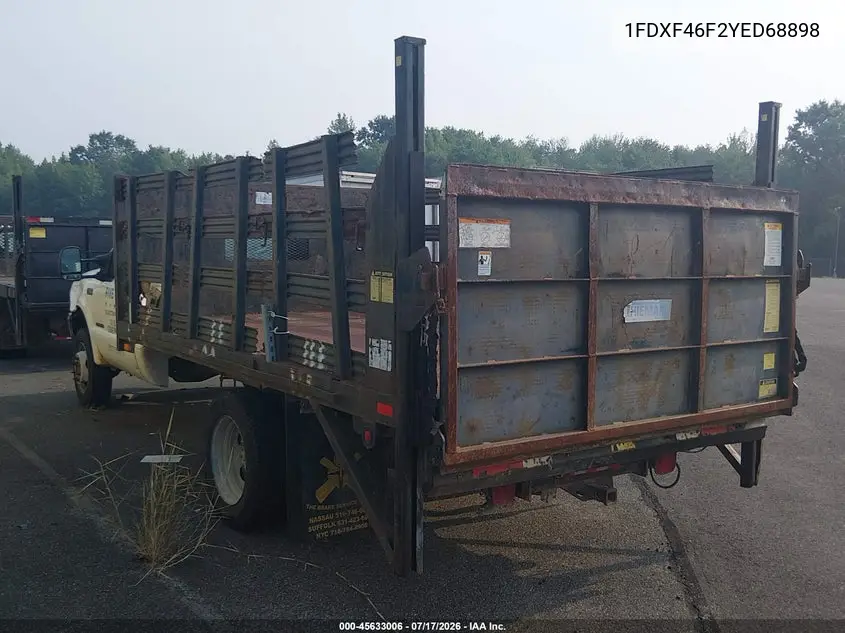 2000 Ford F-450 VIN: 1FDXF46F2YED68898 Lot: 45633006