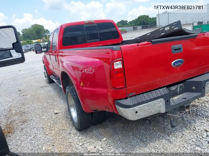 2008 Ford F-450 King Ranch/Lariat/Xl/Xlt VIN: 1FTXW43R38EB21781 Lot: 45499590
