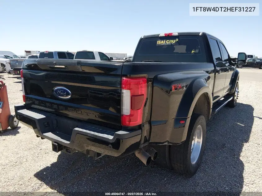 2017 Ford F-450 Lariat VIN: 1FT8W4DT2HEF31227 Lot: 45064747