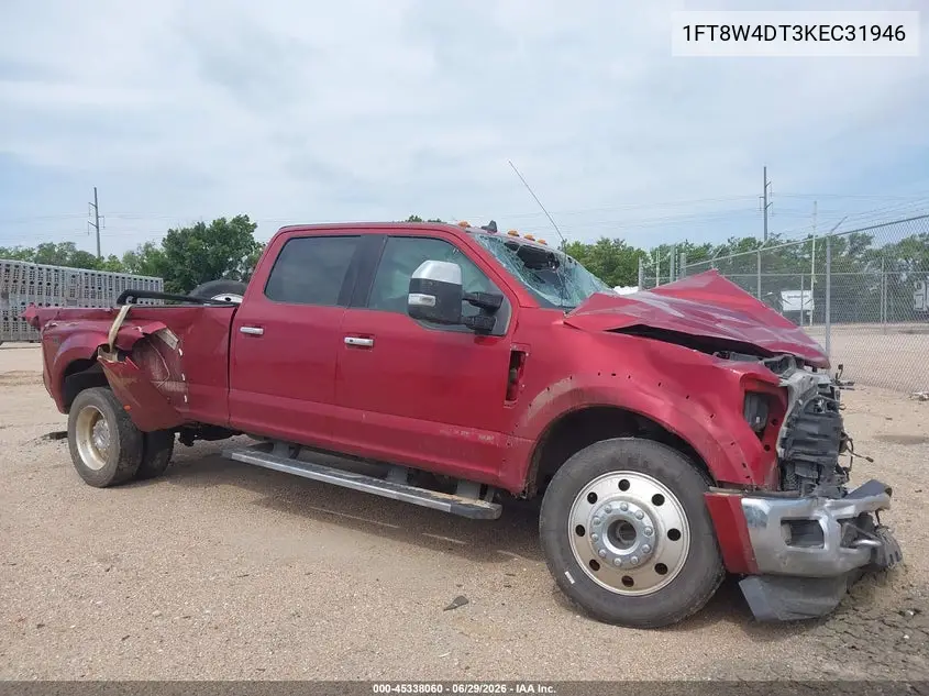 2019 Ford F-450 Lariat VIN: 1FT8W4DT3KEC31946 Lot: 45338060