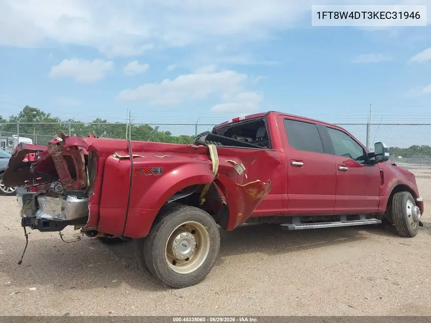 2019 Ford F-450 Lariat VIN: 1FT8W4DT3KEC31946 Lot: 45338060