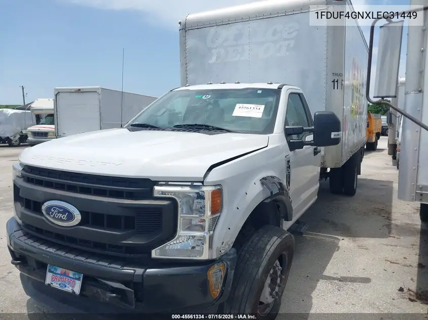 2020 Ford F-450 Chassis Xl/Xlt VIN: 1FDUF4GNXLEC31449 Lot: 45561334
