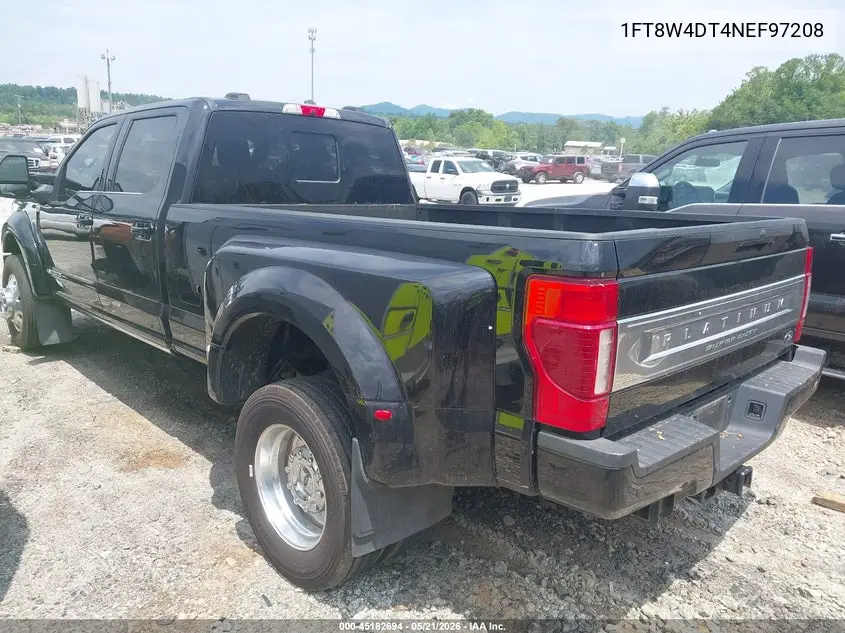 2022 Ford F-450 Platinum VIN: 1FT8W4DT4NEF97208 Lot: 45182694
