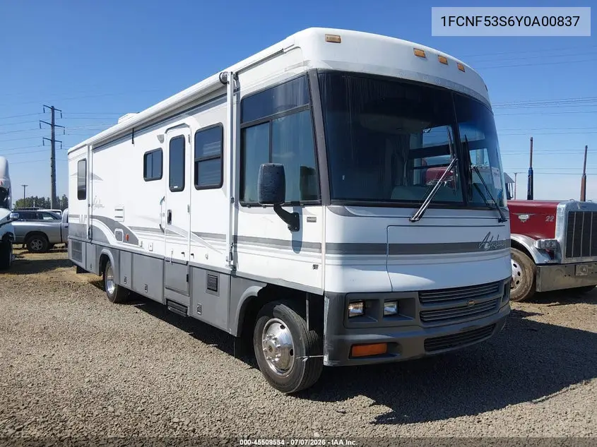 2000 Ford F550 Super Duty Stripped Chass VIN: 1FCNF53S6Y0A00837 Lot: 45509554