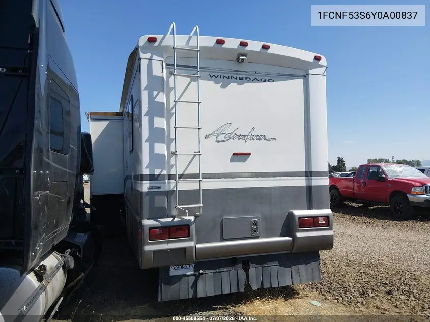 2000 Ford F550 Super Duty Stripped Chass VIN: 1FCNF53S6Y0A00837 Lot: 45509554