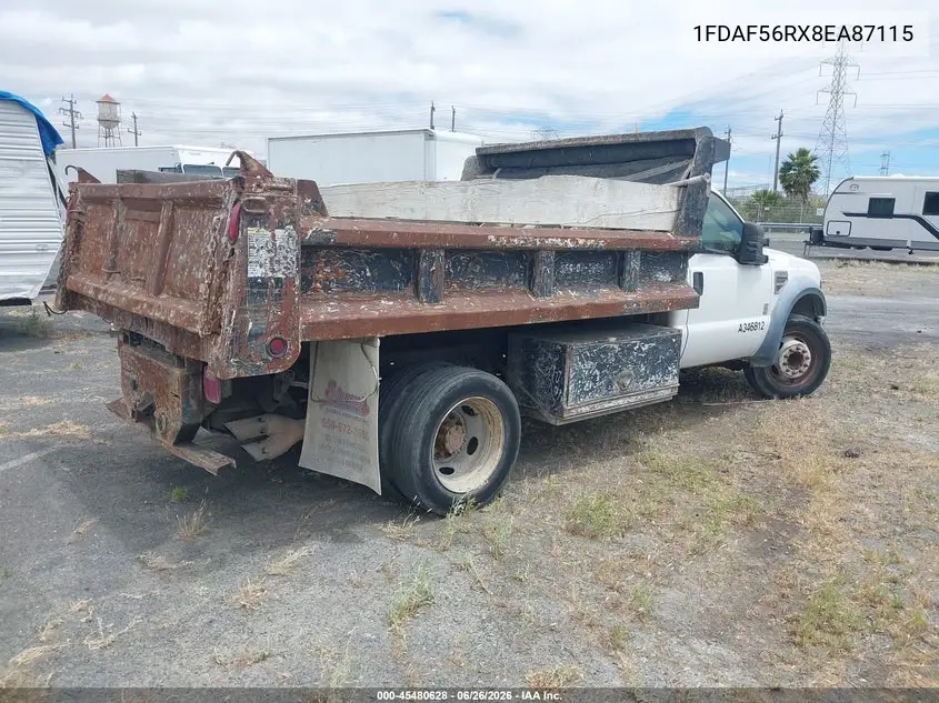 2008 Ford Super Duty F-550 Drw Xl/Xlt VIN: 1FDAF56RX8EA87115 Lot: 45480628