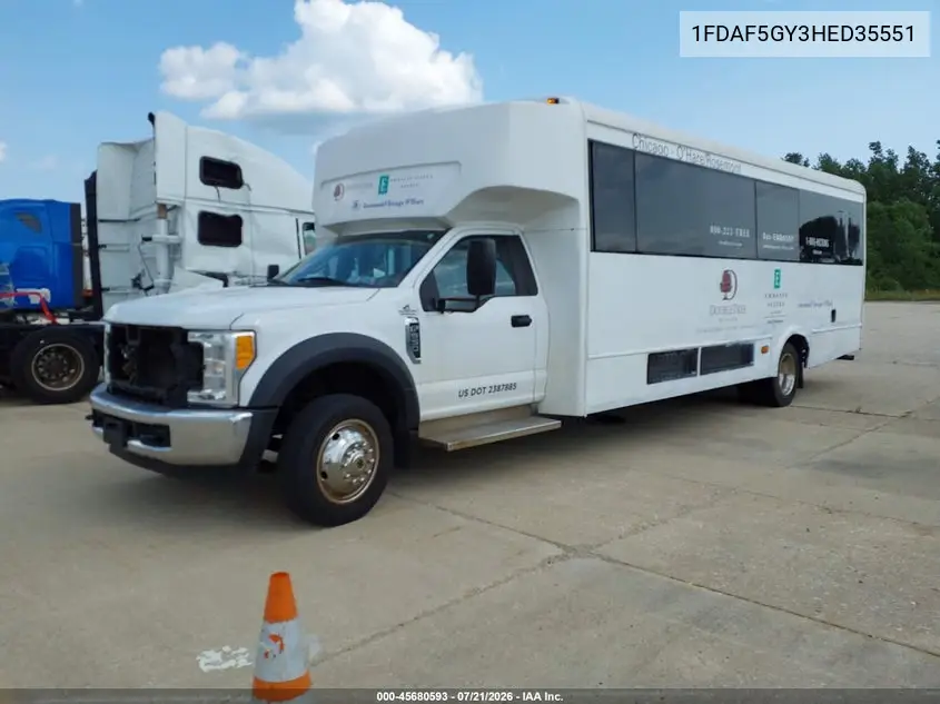 2017 Ford F-550 Chassis Xl/Xlt VIN: 1FDAF5GY3HED35551 Lot: 45680593