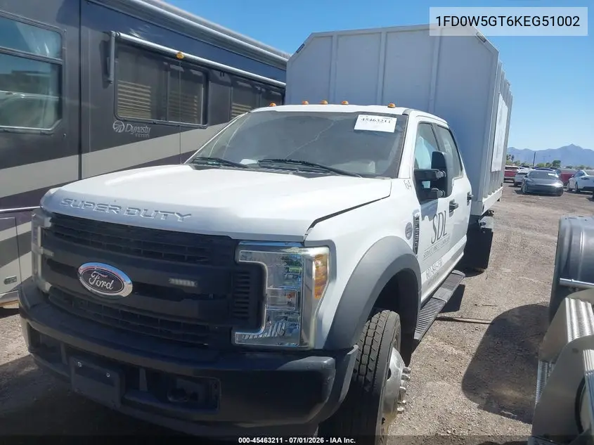 2019 Ford F-550 Chassis Lariat/Xl/Xlt VIN: 1FD0W5GT6KEG51002 Lot: 45463211