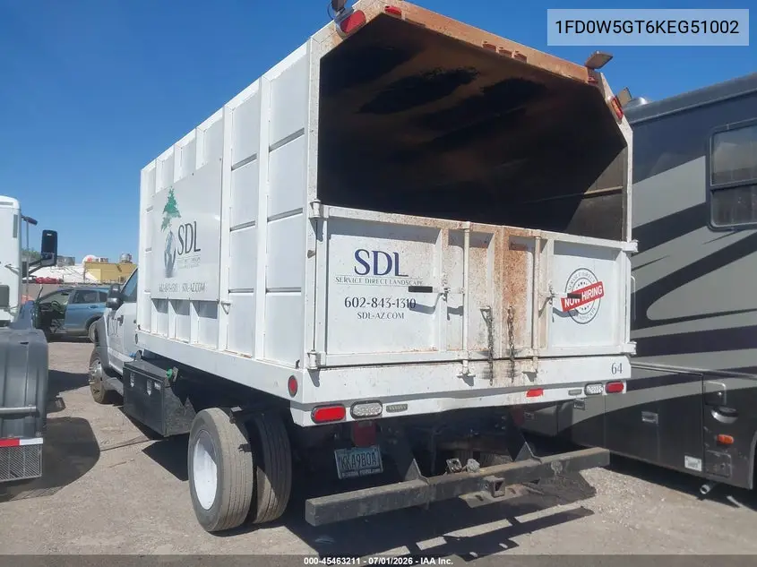 2019 Ford F-550 Chassis Lariat/Xl/Xlt VIN: 1FD0W5GT6KEG51002 Lot: 45463211