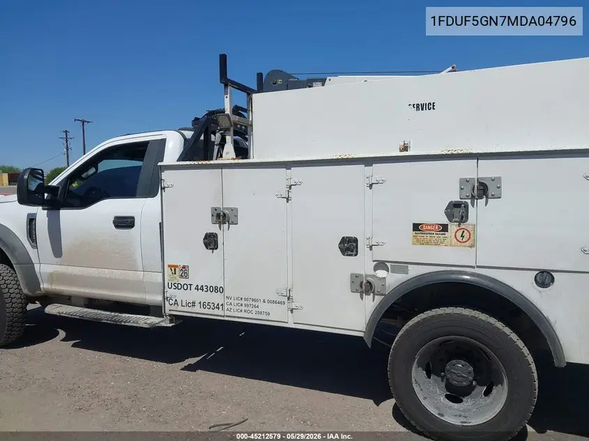2021 Ford F-550 Chassis Xl VIN: 1FDUF5GN7MDA04796 Lot: 45212579