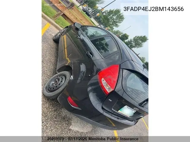 2011 Ford Fiesta Se VIN: 3FADP4EJ2BM143656 Lot: 20269979