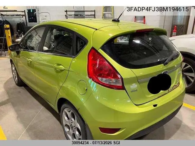 2011 Ford Fiesta Ses VIN: 3FADP4FJ3BM194615 Lot: 30094234