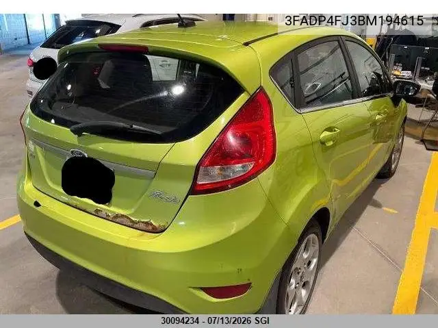 2011 Ford Fiesta Ses VIN: 3FADP4FJ3BM194615 Lot: 30094234