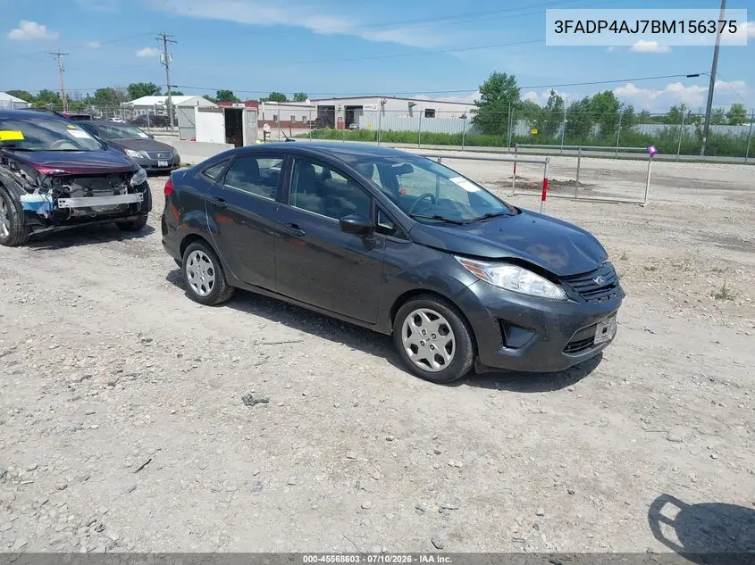 2011 Ford Fiesta S VIN: 3FADP4AJ7BM156375 Lot: 45568603