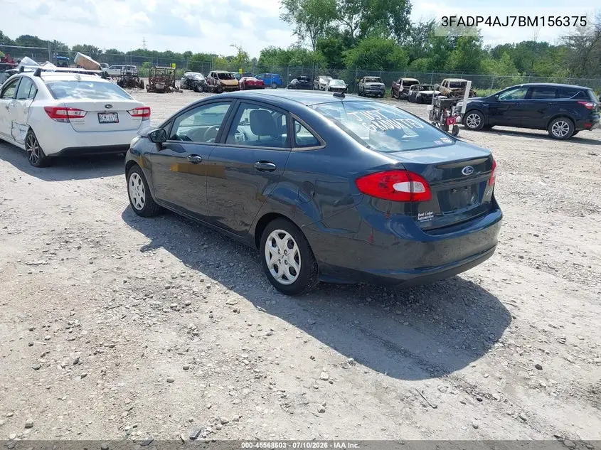 2011 Ford Fiesta S VIN: 3FADP4AJ7BM156375 Lot: 45568603