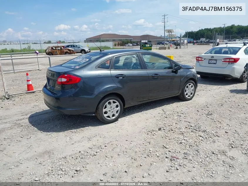 2011 Ford Fiesta S VIN: 3FADP4AJ7BM156375 Lot: 45568603