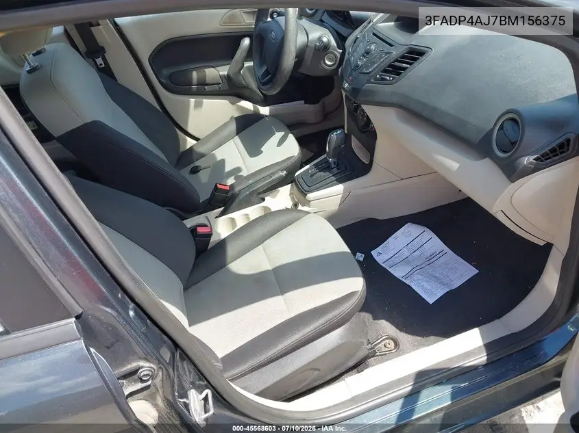 2011 Ford Fiesta S VIN: 3FADP4AJ7BM156375 Lot: 45568603