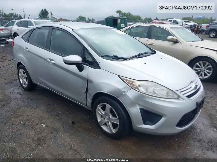 2012 Ford Fiesta S VIN: 3FADP4AJ8CM170092 Lot: 45583614
