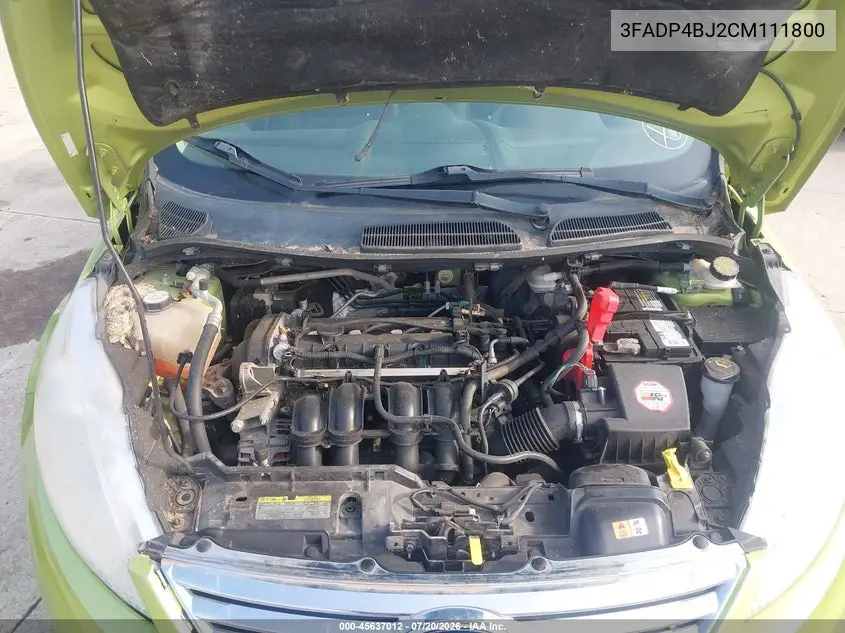 2012 Ford Fiesta Se VIN: 3FADP4BJ2CM111800 Lot: 45637012