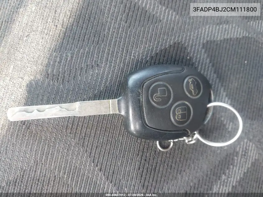 2012 Ford Fiesta Se VIN: 3FADP4BJ2CM111800 Lot: 45637012