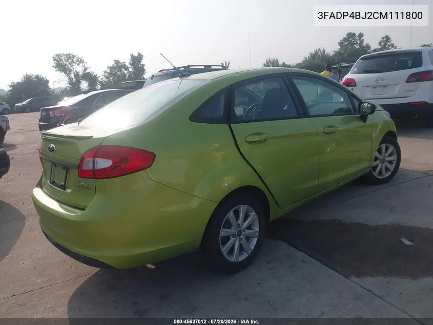 2012 Ford Fiesta Se VIN: 3FADP4BJ2CM111800 Lot: 45637012