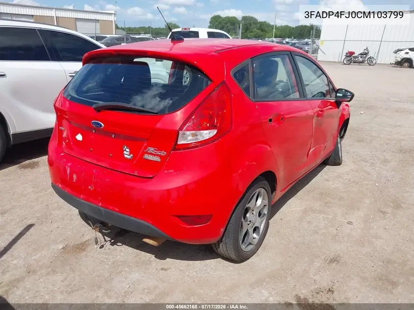 2012 Ford Fiesta Ses VIN: 3FADP4FJ0CM103799 Lot: 45662168