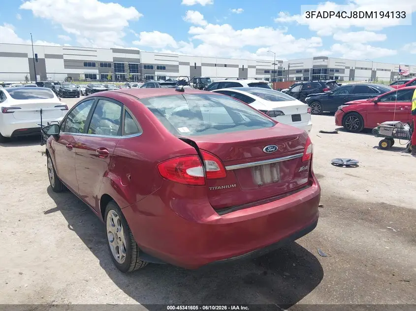 2013 Ford Fiesta Titanium VIN: 3FADP4CJ8DM194133 Lot: 45341605