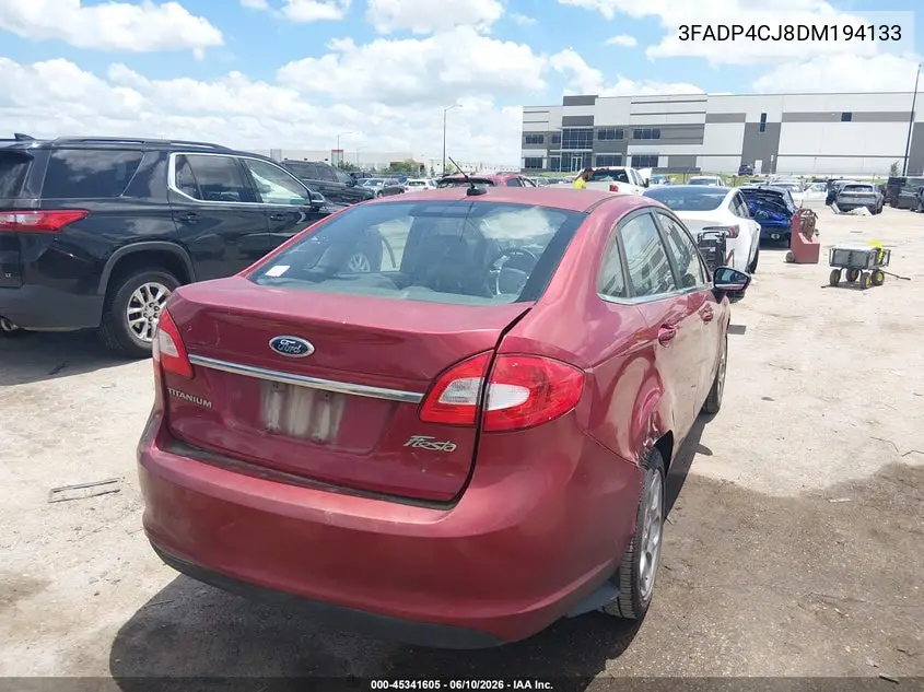 2013 Ford Fiesta Titanium VIN: 3FADP4CJ8DM194133 Lot: 45341605