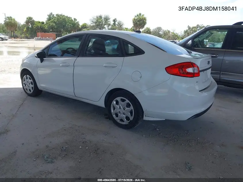 2013 Ford Fiesta Se VIN: 3FADP4BJ8DM158041 Lot: 45643585