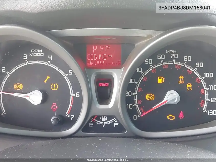 2013 Ford Fiesta Se VIN: 3FADP4BJ8DM158041 Lot: 45643585