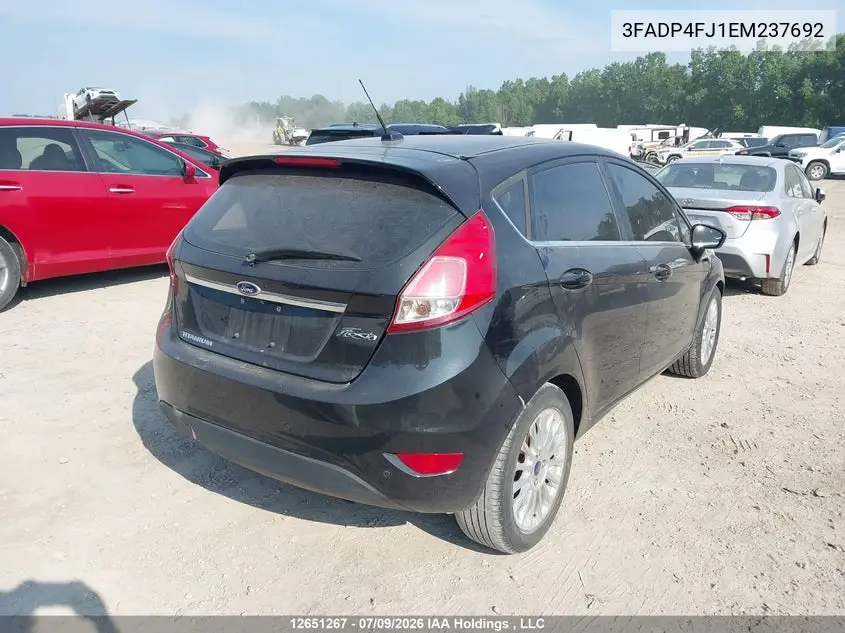 2014 Ford Fiesta VIN: 3FADP4FJ1EM237692 Lot: 12651267