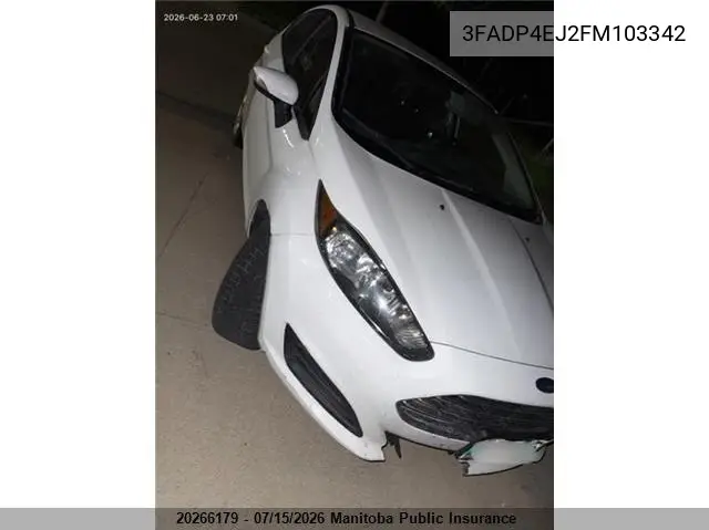 2015 Ford Fiesta Se VIN: 3FADP4EJ2FM103342 Lot: 20266179