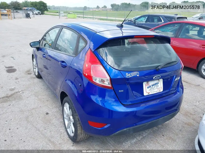 2015 Ford Fiesta Se VIN: 3FADP4EJ4FM205578 Lot: 45531013